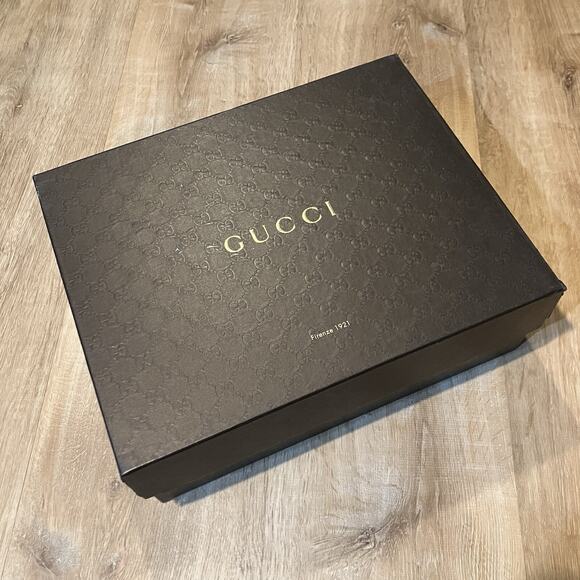 GUCCI GG Gray Platinum Metallic High Top Leather Sneakers 322730 Men Size 8.5 main image 7